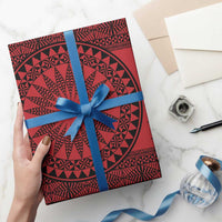All Red Tonga Malo e lelei Wrapping Paper Vintage Ngatu Tribal Pattern - Polynesian Pride
