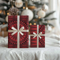 All Red Tonga Malo e lelei Wrapping Paper Vintage Ngatu Tribal Pattern - Polynesian Pride