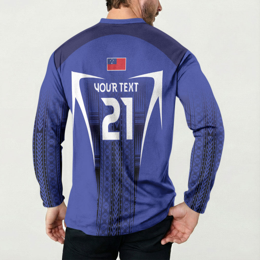 2026 Rugby Nations Series Custom Manu Samoa Button Sweatshirt LT9 - Polynesian Pride