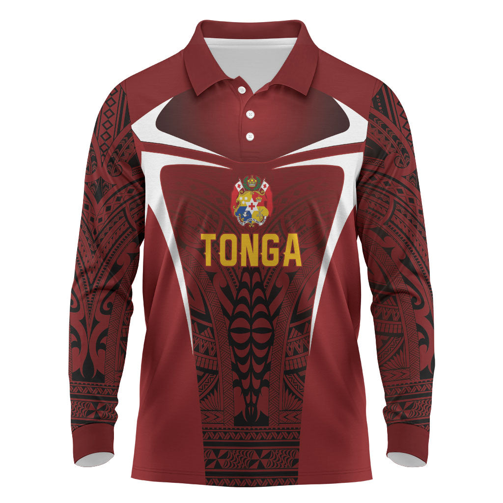 2026 Rugby Nations Series Custom Tonga Ikale Tahi Long Sleeve Polo Shirt