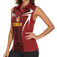 2026 Rugby Nations Series Custom Tonga Ikale Tahi Women Sleeveless Polo Shirt LT9 - Polynesian Pride