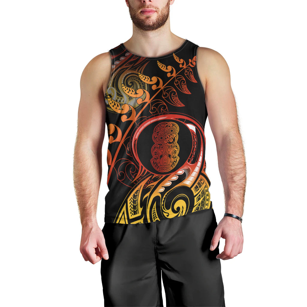 New Zealand Men Tank Top Aotearoa Hei-Tiki Maori Fern Tattoo Arty LT9 - Polynesian Pride