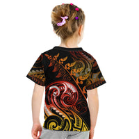New Zealand Kid T Shirt Aotearoa Kiwi Bird Maori Fern Tattoo Arty LT9 - Polynesian Pride