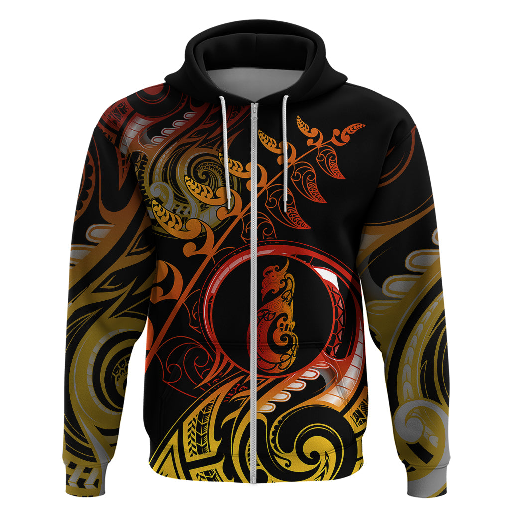 New Zealand Hoodie Aotearoa Manaia Maori Fern Tattoo Arty LT9 - Polynesian Pride