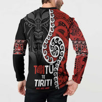 Honour The Treaty New Zealand Button Sweatshirt Toitu Te Tiriti Ake!Ake!Ake!