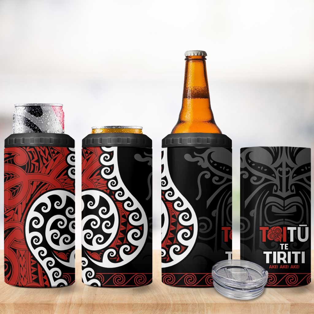 Honour The Treaty New Zealand 4 in 1 Can Cooler Tumbler Toitu Te Tiriti Ake!Ake!Ake! LT9 - Polynesian Pride