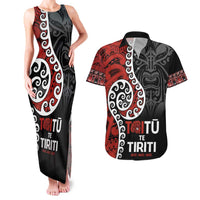 Honour The Treaty New Zealand Couples Matching Tank Maxi Dress and Hawaiian Shirt Toitu Te Tiriti Ake!Ake!Ake!
