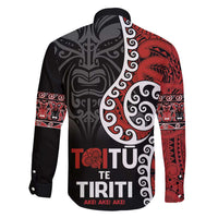 Honour The Treaty New Zealand Family Matching Off Shoulder Short Dress and Hawaiian Shirt Toitu Te Tiriti Ake!Ake!Ake! LT9 - Polynesian Pride