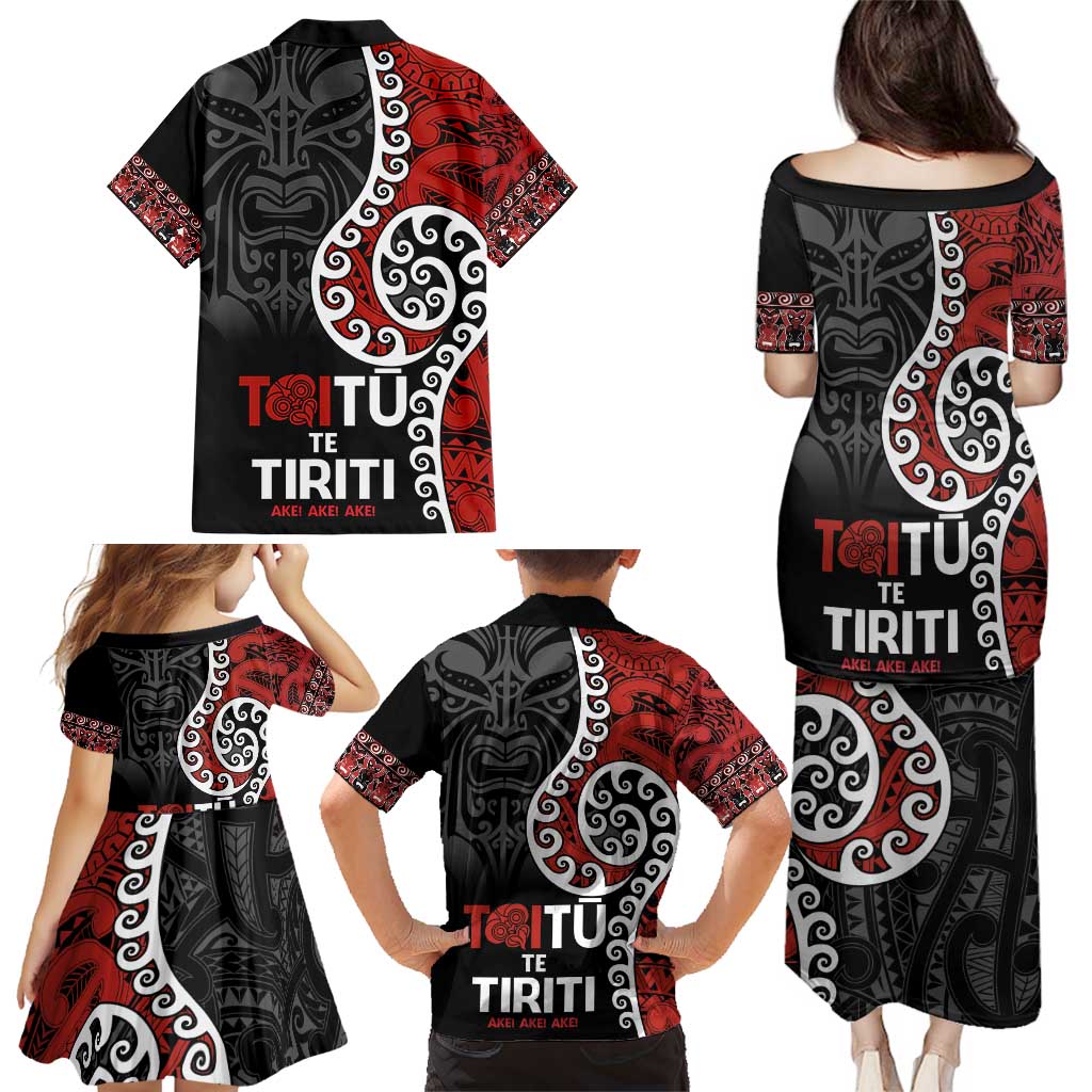 Honour The Treaty New Zealand Family Matching Puletasi and Hawaiian Shirt Toitu Te Tiriti Ake!Ake!Ake! LT9 - Polynesian Pride