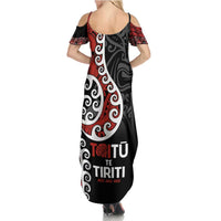 Honour The Treaty New Zealand Family Matching Summer Maxi Dress and Hawaiian Shirt Toitu Te Tiriti Ake!Ake!Ake! LT9 - Polynesian Pride