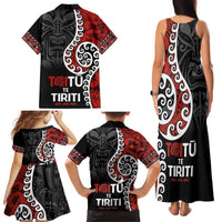 Honour The Treaty New Zealand Family Matching Tank Maxi Dress and Hawaiian Shirt Toitu Te Tiriti Ake!Ake!Ake! LT9 - Polynesian Pride