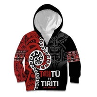 Honour The Treaty New Zealand Kid Hoodie Toitu Te Tiriti Ake!Ake!Ake! LT9 Zip Hoodie Black - Polynesian Pride