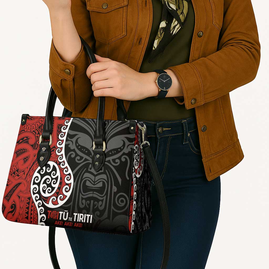 Honour The Treaty New Zealand Leather Bag Toitu Te Tiriti Ake Ake Ake - Polynesian Pride