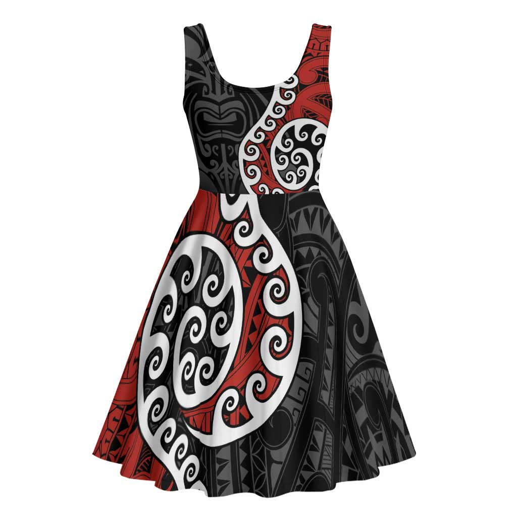 Honour The Treaty New Zealand Midi Dress Toitu Te Tiriti Ake Ake Ake LT9 - Polynesian Pride