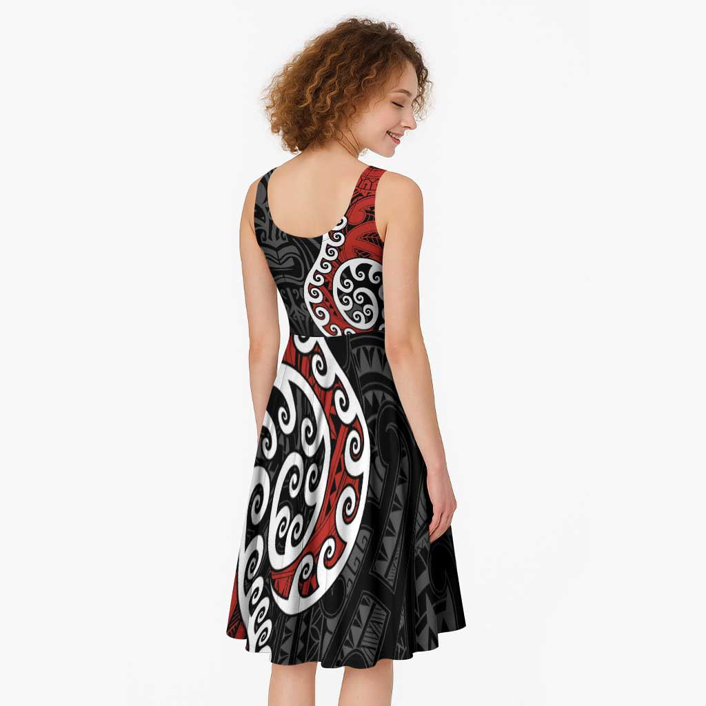 Honour The Treaty New Zealand Midi Dress Toitu Te Tiriti Ake Ake Ake LT9 - Polynesian Pride