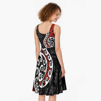 Honour The Treaty New Zealand Midi Dress Toitu Te Tiriti Ake Ake Ake LT9 - Polynesian Pride
