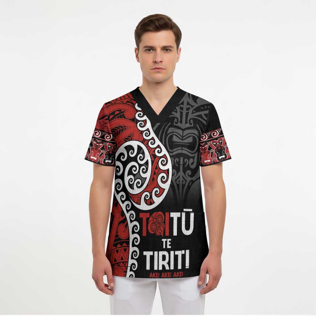 Honour The Treaty New Zealand Scrub Top Toitu Te Tiriti Ake Ake Ake - Polynesian Pride