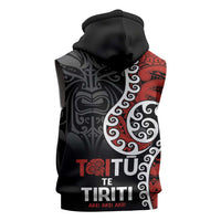 Honour The Treaty New Zealand Sleeveless Zip Hoodie Toitu Te Tiriti Ake Ake Ake LT9 - Polynesian Pride