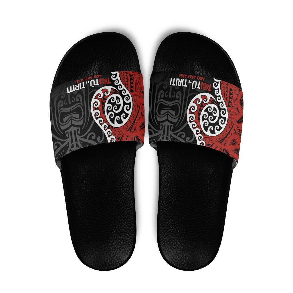 Honour The Treaty New Zealand Slide Sandals Toitu Te Tiriti Ake Ake Ake - Polynesian Pride