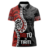 Honour The Treaty New Zealand Women Polo Shirt Toitu Te Tiriti Ake!Ake!Ake! LT9 Female Black - Polynesian Pride