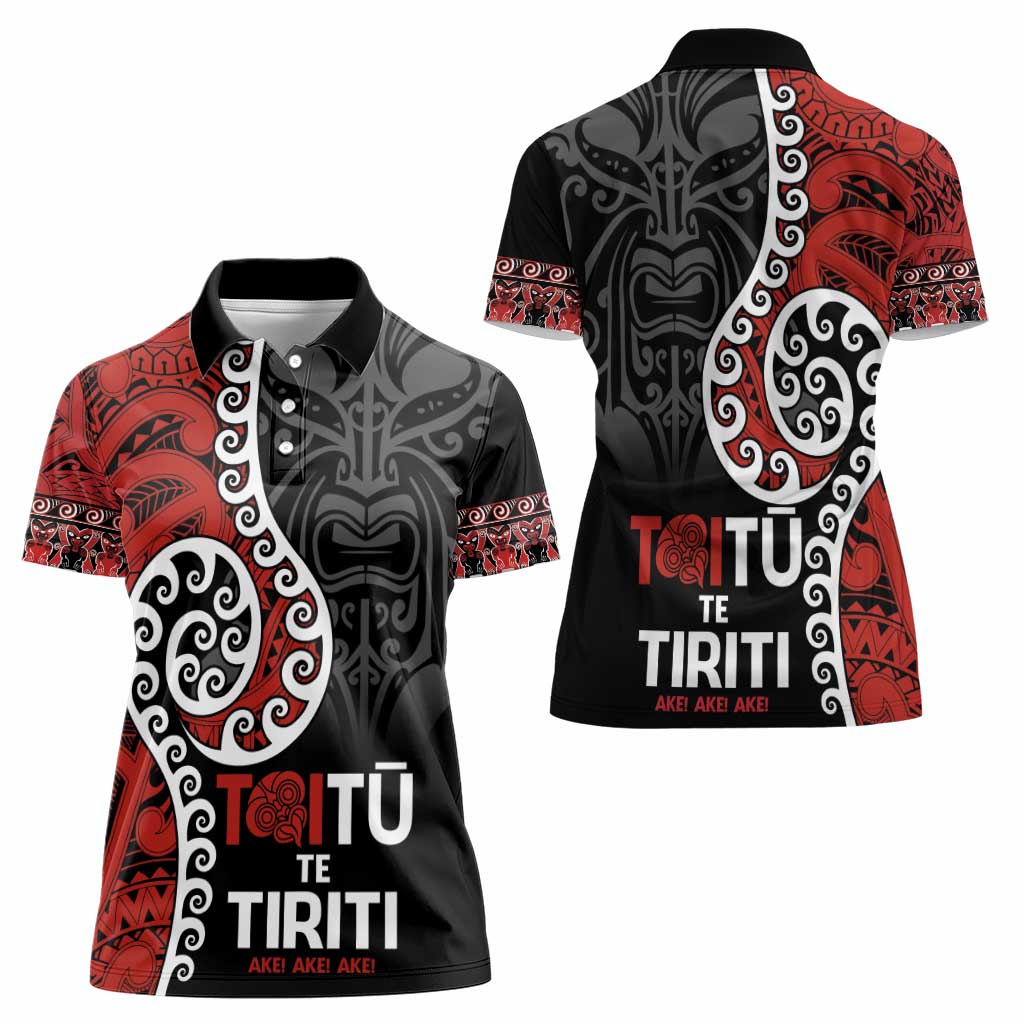 Honour The Treaty New Zealand Women Polo Shirt Toitu Te Tiriti Ake!Ake!Ake! LT9 - Polynesian Pride