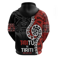 Honour The Treaty New Zealand Zip Hoodie Toitu Te Tiriti Ake!Ake!Ake! LT9 - Polynesian Pride