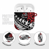 Honour The Treaty New Zealand Personalised AirPods Case Toitu Te Tiriti Half Fern Haka Dance LT9 - Polynesian Pride