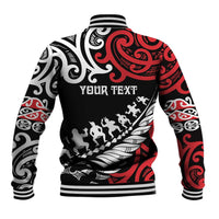 Honour The Treaty New Zealand Personalised Baseball Jacket Toitu Te Tiriti Half Fern with Haka dance LT9 - Polynesian Pride
