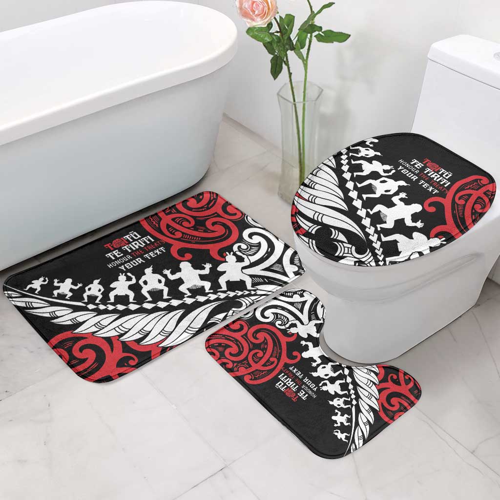 Honour The Treaty New Zealand Personalised Bathroom Set Toitu Te Tiriti Half Fern Haka Dance LT9 - Polynesian Pride