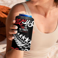 Honour The Treaty New Zealand Personalised 4 in 1 Can Cooler Tumbler Toitu Te Tiriti Half Fern with Haka dance LT9 - Polynesian Pride