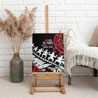 Honour The Treaty New Zealand Personalised Canvas Wall Art Toitu Te Tiriti Half Fern with Haka dance LT9 - Polynesian Pride