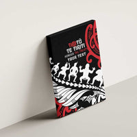Honour The Treaty New Zealand Personalised Canvas Wall Art Toitu Te Tiriti Half Fern with Haka dance LT9 - Polynesian Pride
