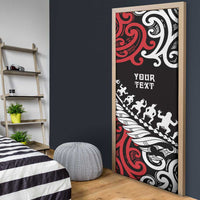 Honour The Treaty New Zealand Personalised Door Cover Toitu Te Tiriti Half Fern Haka Dance LT9 - Polynesian Pride