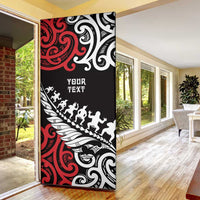 Honour The Treaty New Zealand Personalised Door Cover Toitu Te Tiriti Half Fern Haka Dance LT9 - Polynesian Pride