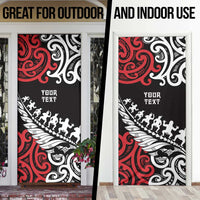 Honour The Treaty New Zealand Personalised Door Cover Toitu Te Tiriti Half Fern Haka Dance LT9 - Polynesian Pride