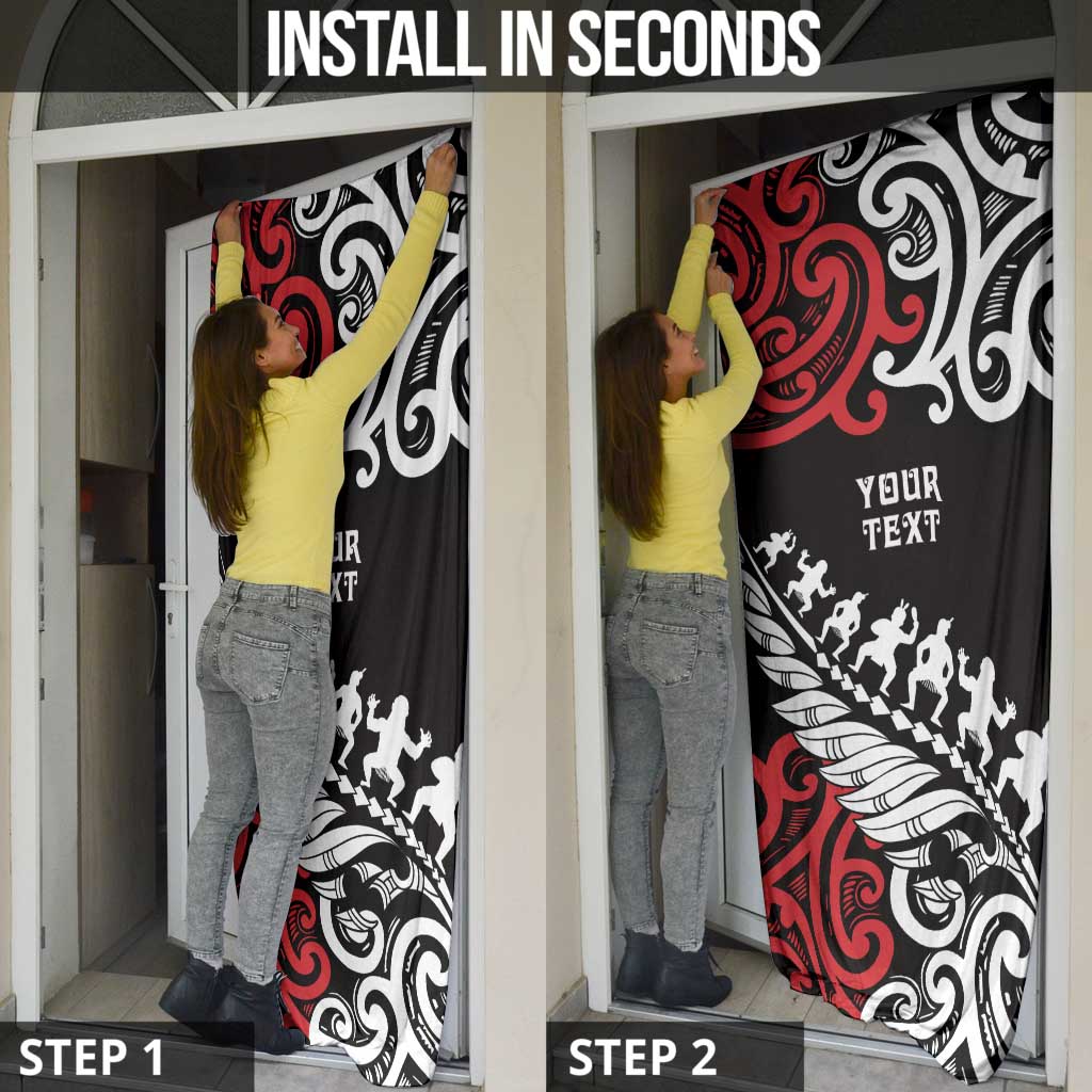 Honour The Treaty New Zealand Personalised Door Cover Toitu Te Tiriti Half Fern Haka Dance LT9 - Polynesian Pride
