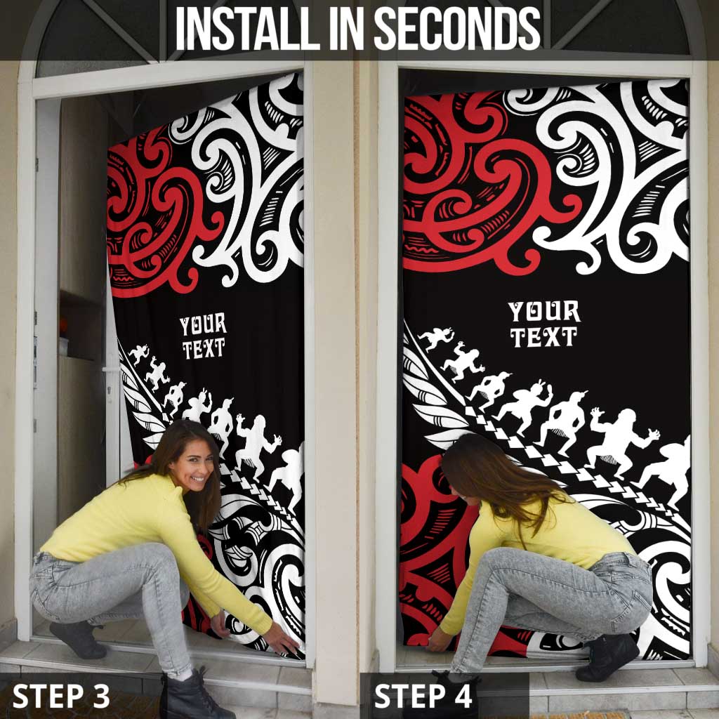 Honour The Treaty New Zealand Personalised Door Cover Toitu Te Tiriti Half Fern Haka Dance LT9 - Polynesian Pride