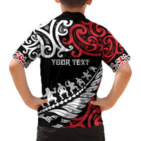 Honour The Treaty New Zealand Personalised Family Matching Off The Shoulder Long Sleeve Dress and Hawaiian Shirt Toitu Te Tiriti Half Fern with Haka dance LT9 - Polynesian Pride