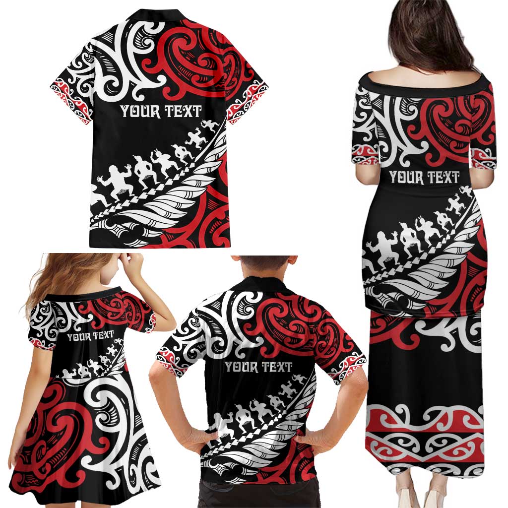 Honour The Treaty New Zealand Personalised Family Matching Puletasi and Hawaiian Shirt Toitu Te Tiriti Half Fern with Haka dance LT9 - Polynesian Pride