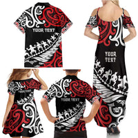Honour The Treaty New Zealand Personalised Family Matching Summer Maxi Dress and Hawaiian Shirt Toitu Te Tiriti Half Fern with Haka dance LT9 - Polynesian Pride