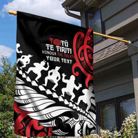 Honour The Treaty New Zealand Personalised Garden Flag Toitu Te Tiriti Half Fern with Haka dance LT9 - Polynesian Pride
