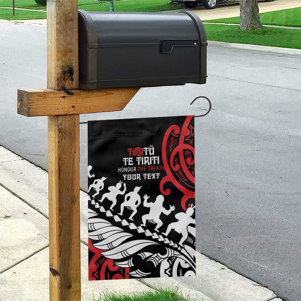Honour The Treaty New Zealand Personalised Garden Flag Toitu Te Tiriti Half Fern with Haka dance LT9 - Polynesian Pride