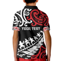 Honour The Treaty New Zealand Personalised Kid Polo Shirt Toitu Te Tiriti Half Fern with Haka dance LT9 - Polynesian Pride