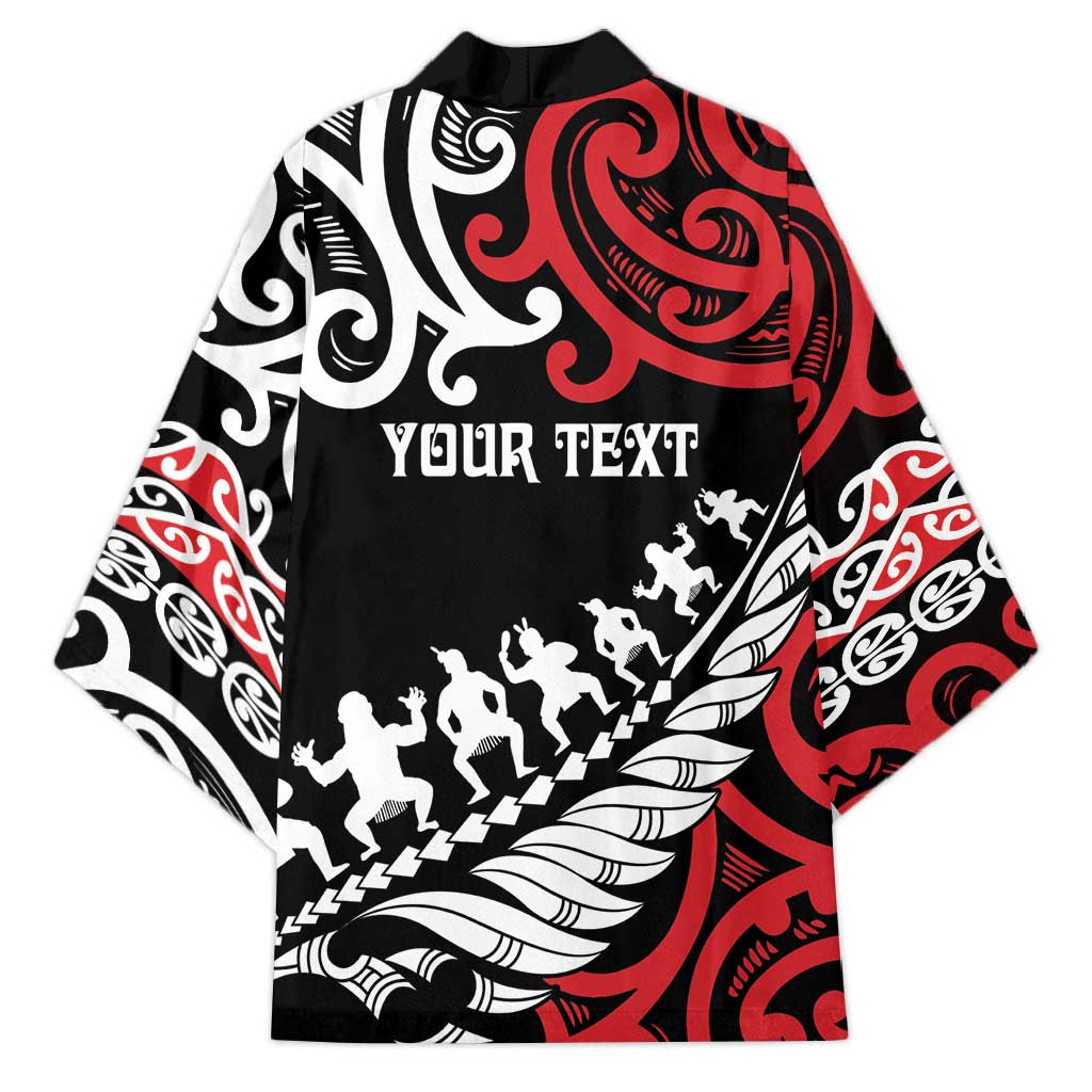 Honour The Treaty New Zealand Personalised Kimono Toitu Te Tiriti Half Fern Haka Dance LT9 - Polynesian Pride