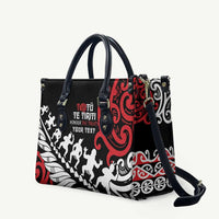 Honour The Treaty New Zealand Personalised Leather Bag Toitu Te Tiriti Half Fern Haka Dance LT9 - Polynesian Pride