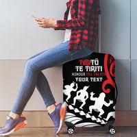 Honour The Treaty New Zealand Personalised Luggage Cover Toitu Te Tiriti Half Fern with Haka dance LT9 - Polynesian Pride