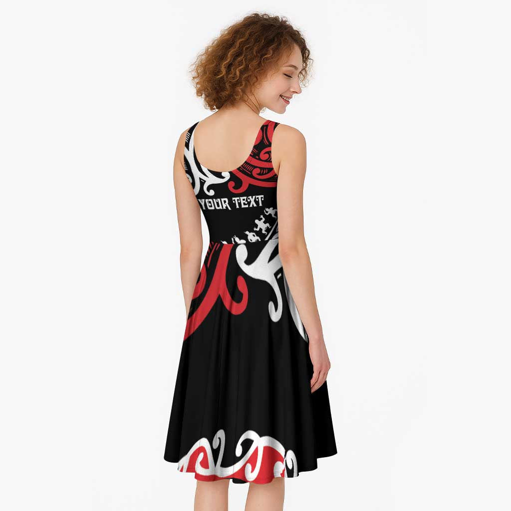 Honour The Treaty New Zealand Personalised Midi Dress Toitu Te Tiriti Half Fern Haka Dance LT9 - Polynesian Pride