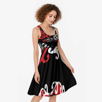 Honour The Treaty New Zealand Personalised Midi Dress Toitu Te Tiriti Half Fern Haka Dance LT9 - Polynesian Pride