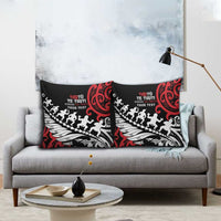 Honour The Treaty New Zealand Personalised Pillow Cover Toitu Te Tiriti Half Fern Haka Dance LT9 - Polynesian Pride