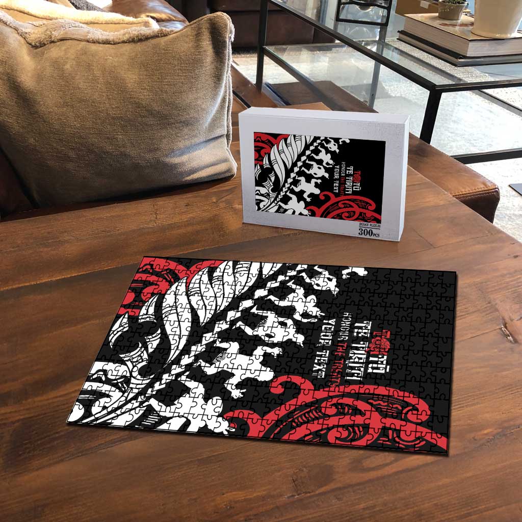 Honour The Treaty New Zealand Personalised Puzzle Toitu Te Tiriti Half Fern Haka Dance LT9 - Polynesian Pride